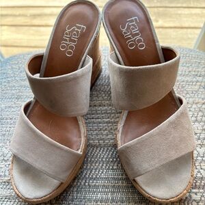 Franco Sarto Taupe Wedge Sandals
